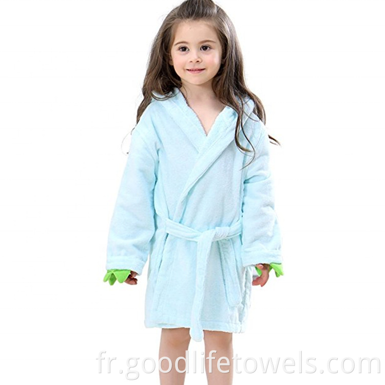 Kids 100 Organic Cotton Hooded Baby Bathrobe